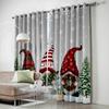 Santa Claus Happy New Year Christmas Tree Red Green Window Curtains For Kids Bedroom Living Room Home Decor Navidad Natal