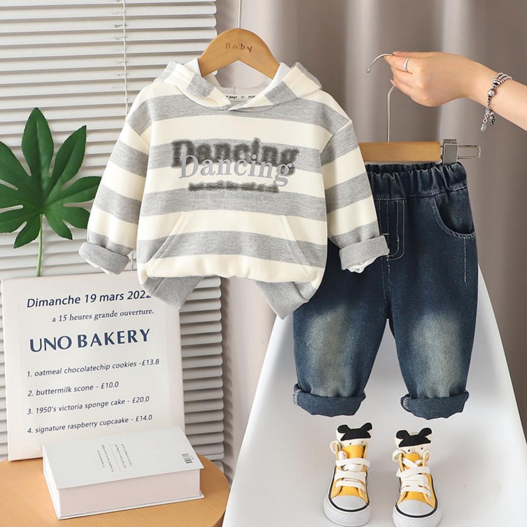 Детский повседневный комплект с длинным рукавом, удобные наряды для повседневной носки