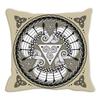 Funda de almohada con amuleto vikingo, cojín para sofá, decoración del hogar, funda geométrica en blanco y negro