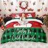 Homewish Kids Merry Christmas Duvet Cover Set 2pcs/3pcs, Xmas Tree Santa Claus Bedding Set, Kawaii Snowman Quilt Cover Set