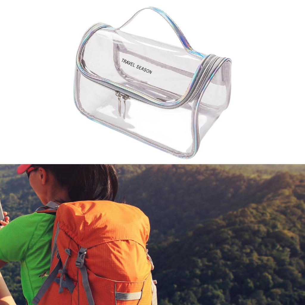 Прозрачная косметичка-органайзер с ручкой-ремнем, компактная, из ПВХ, для путешествий