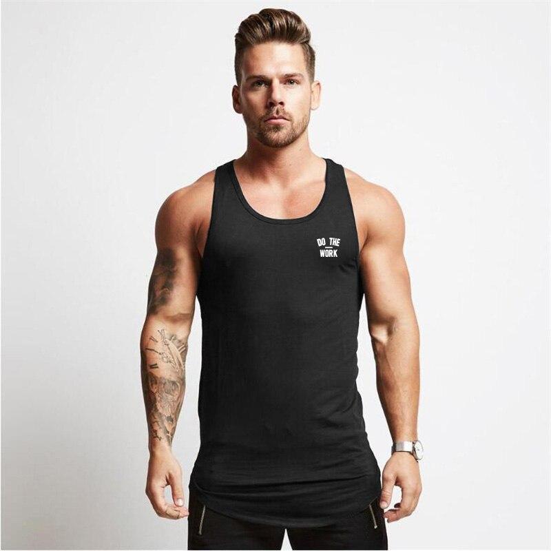 Men’s Summer Training Sleeveless T-shirts Fitness Breathable and Comfortable Cotton Tank Tops Curved Hem