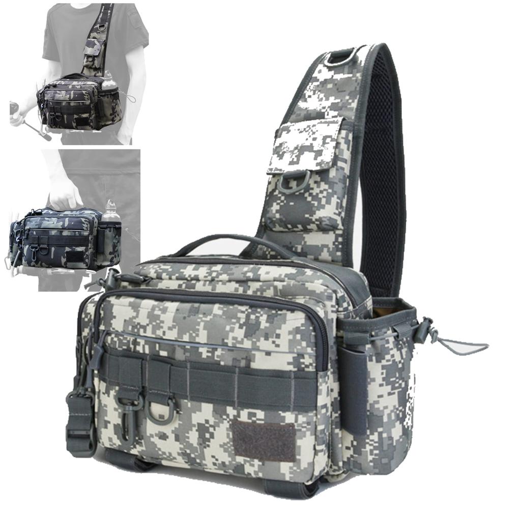 Designed with Anglers In This Waterproof Fishing Bag Holds All Your Fishing Including Lure 3 and Perfect for Waist or Shoulder Use Camouflage Mind,