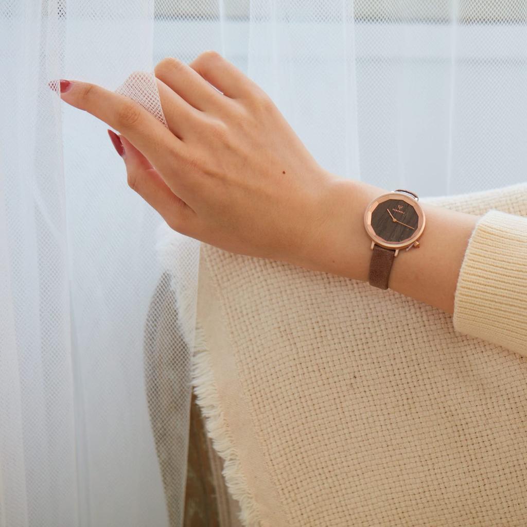 Curbholz немецкие оригинальные импортные женские часы EMIA5703, деревянные, дизайн, водонепроницаемые, продукт,