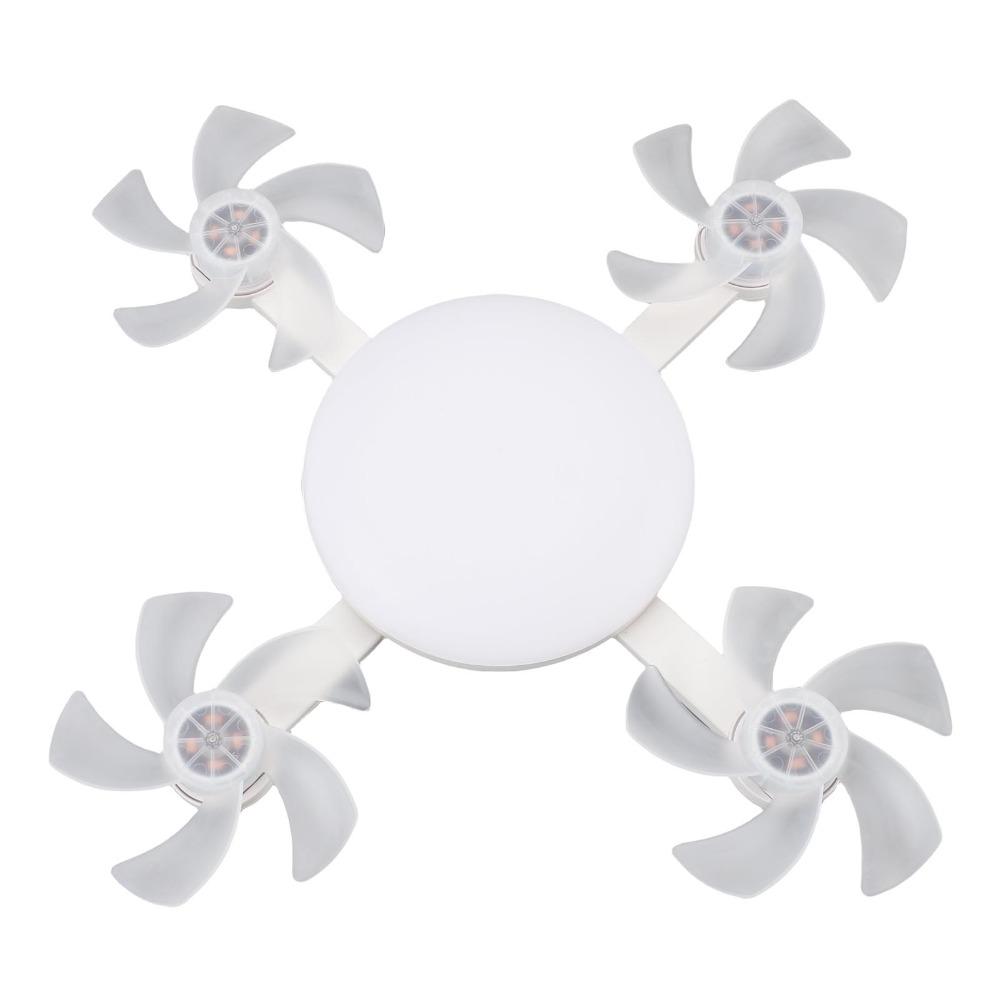 with Remote Control Socket Fan Light 3 Colors Lamp Plug in Ceiling Fan Living Room