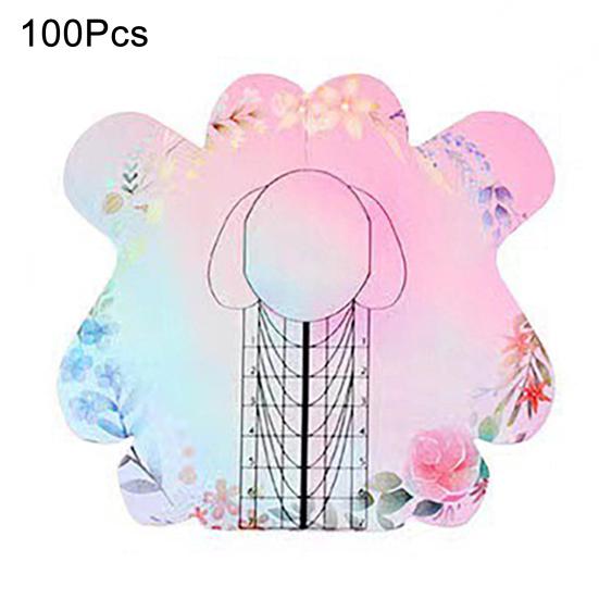 Yousheng 100Pcs Professional Long Nail Forms Acrylic Nail Paper Forms Easy To Use Thick Nail Extension Forms Manicure Tools