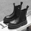 Черные сигаретные челси ботинки мужские британский прилив ins высокий верх платформа локомотив интернет-знаменитость ботинки мартин 44162-J