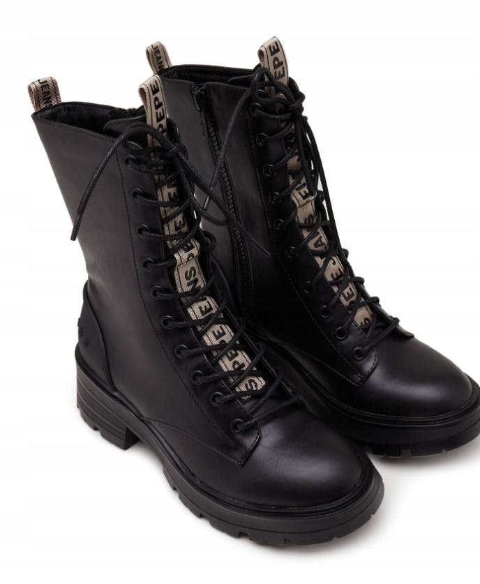 Pepe Jeans Soda Block Damskie Buty Czarne Botki Za Kostkę 38 Awe