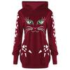Women Casual Long Sleeve Pullover Hooded Cat Style Sweatshirt