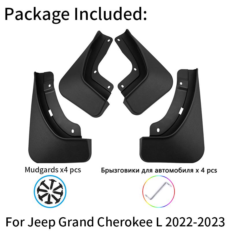 Для Jeep Grand Cherokee L 2022 2023 Брызговики колеса спереди и сзади брызговик крыло невидимые автомобильные аксессуары 4 шт.
