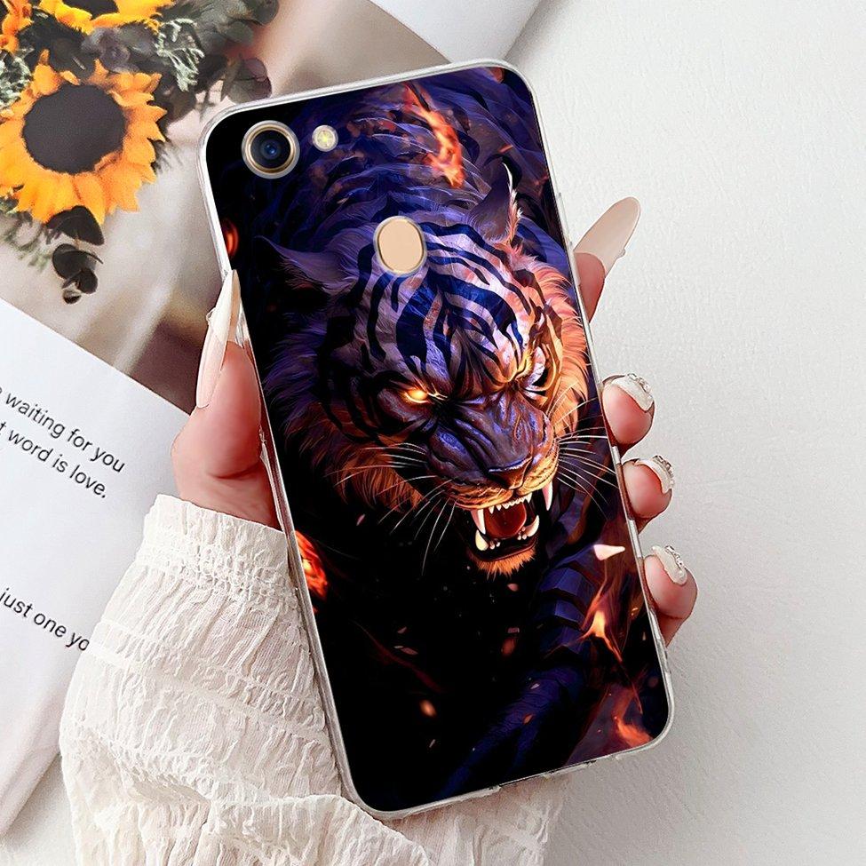 Clear Casing For Oppo F5 CPH1723 CPH1727 Cover For Oppo F5 Youth Case CPH1725 Luxury Butterfly Love Fashion Cool Lion Painted