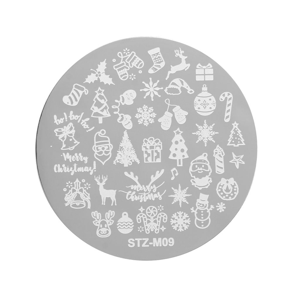 Manicure Santa Claus Christmas Nail Stamping Plates Nail Stamp Polish Templates Stencils Molds