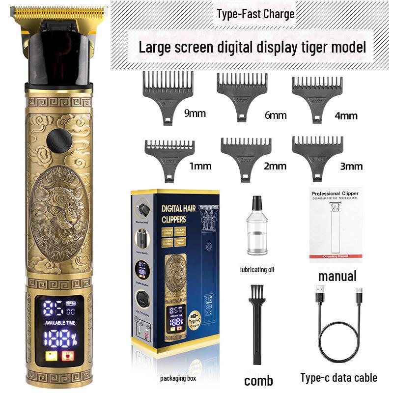 Электрическая аккумуляторная машинка для стрижки волос для мужчин: Водонепроницаемый, специальный дизайн резьбы