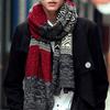 New Winter Men's Scarf Checkered Scarf Keep Warm Casual Knit Neckerchief Patchwork Wool Cashmere Scarf AC086