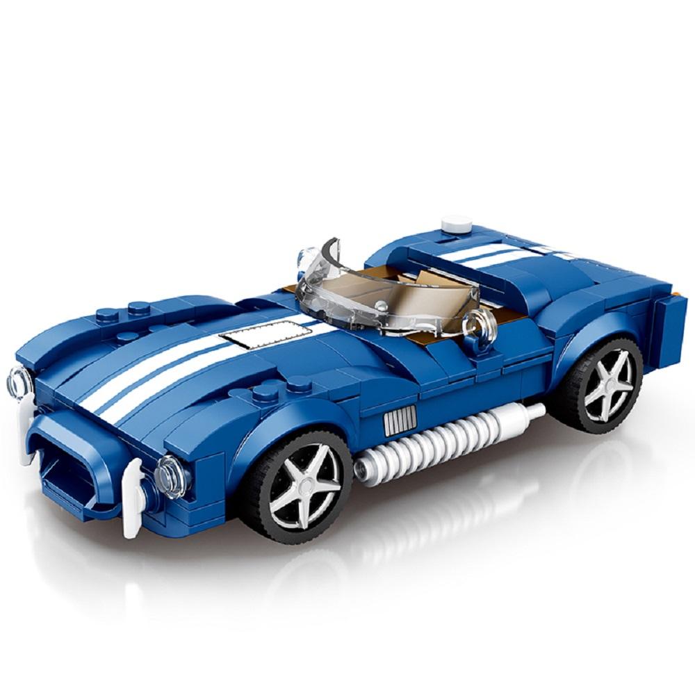 Roadster Race Car Building Block Set Speed Cobra Sports Car Advanced Collector's Car Model Home and Office Display 312 Pcs