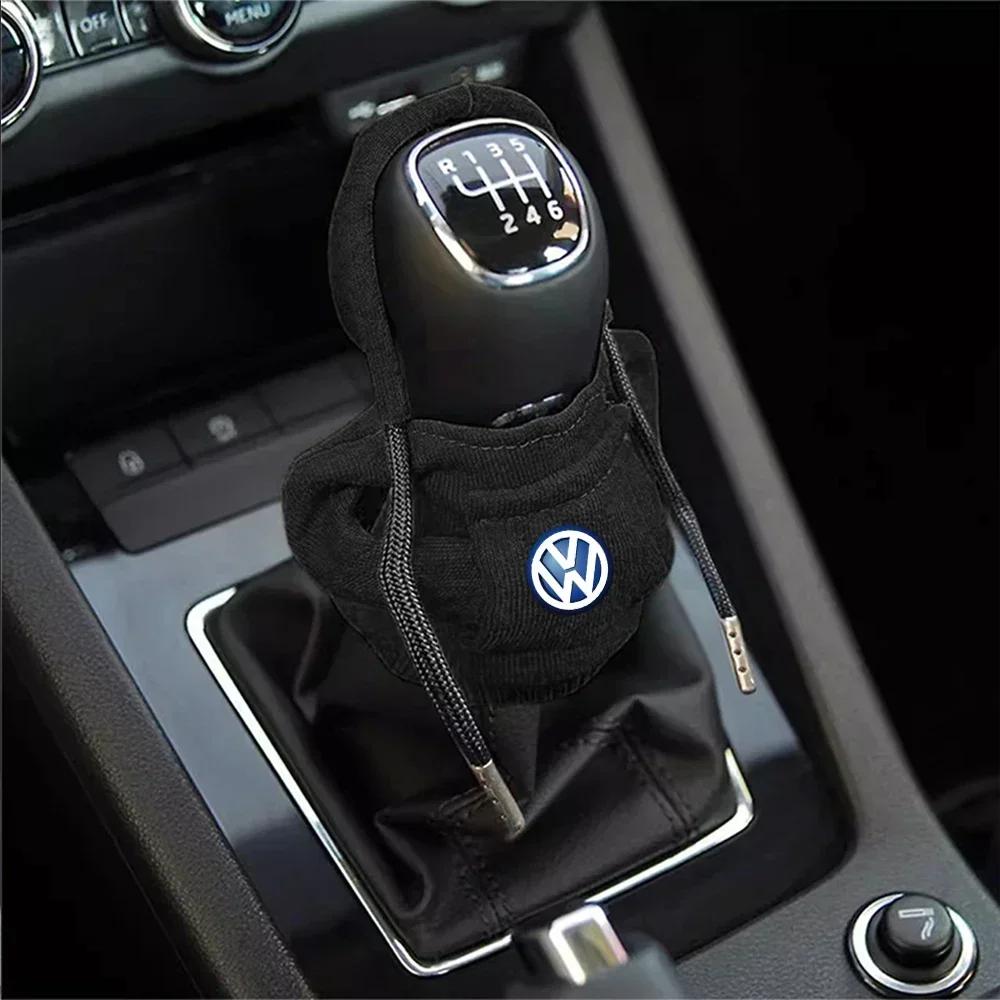 1/2Pcs Hoodie Car Gear Shift Cover Handle Kit Gear Shift Sweatshirt Decoration For Volkswagen VW R Line Tiguan Golf Jetta Passat