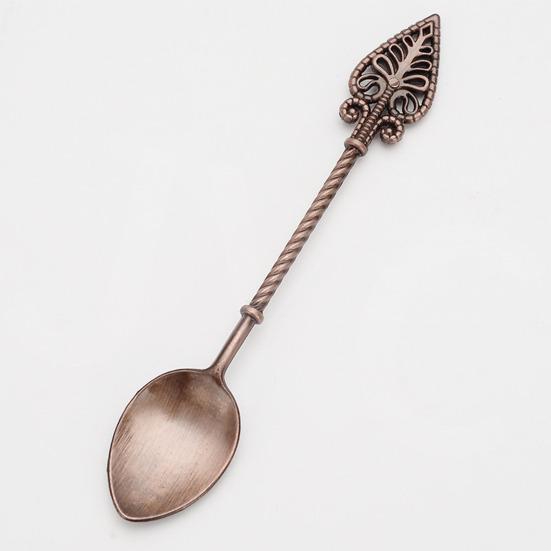 Jam Spoon Heat Resistant Hollow Out Multifunctional No Odor Comfortable Grip Dinning Vintage Flower Carving