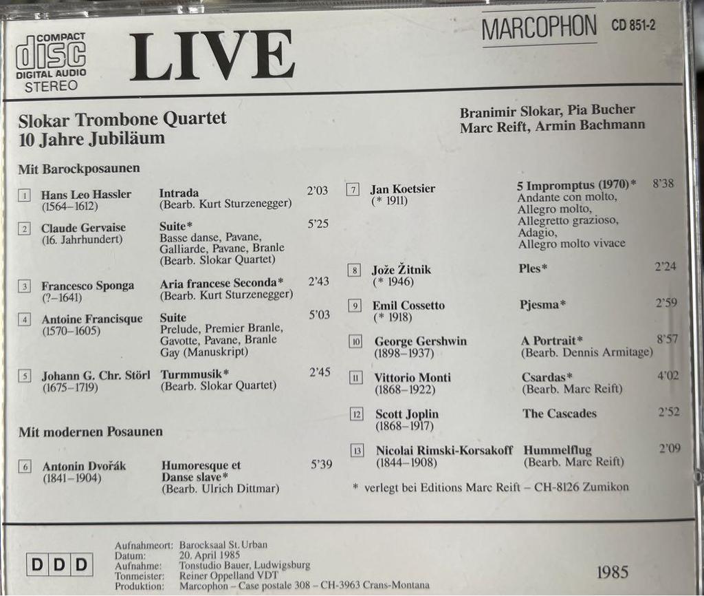 [USED] Deleted on 1/10 Final price reduction Slow car trombone quartet LIVE!