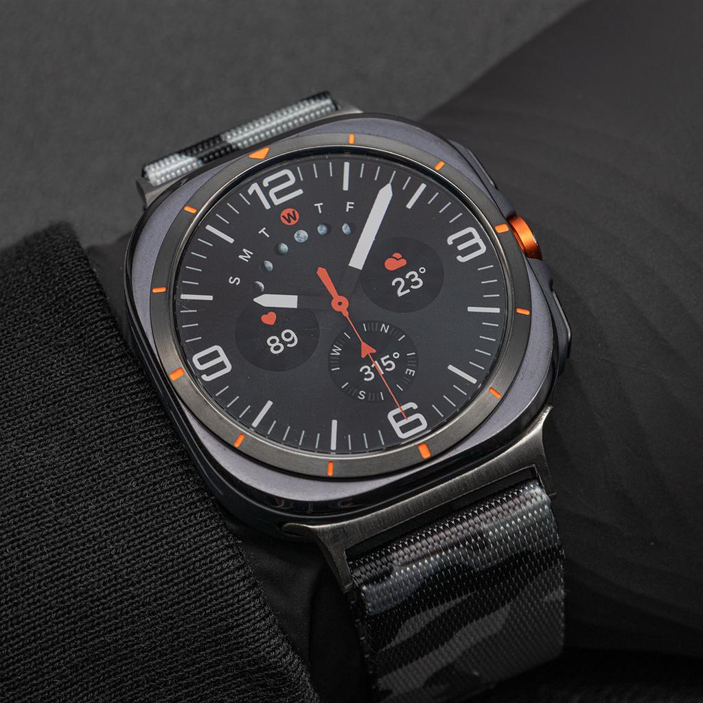 Спортивный нейлоновый ремешок для Samsung Galaxy Watch Ultra 47 мм, камуфляжный, водостойкий, мужской носимый браслет, ремешок для Galaxy Watch Ultra