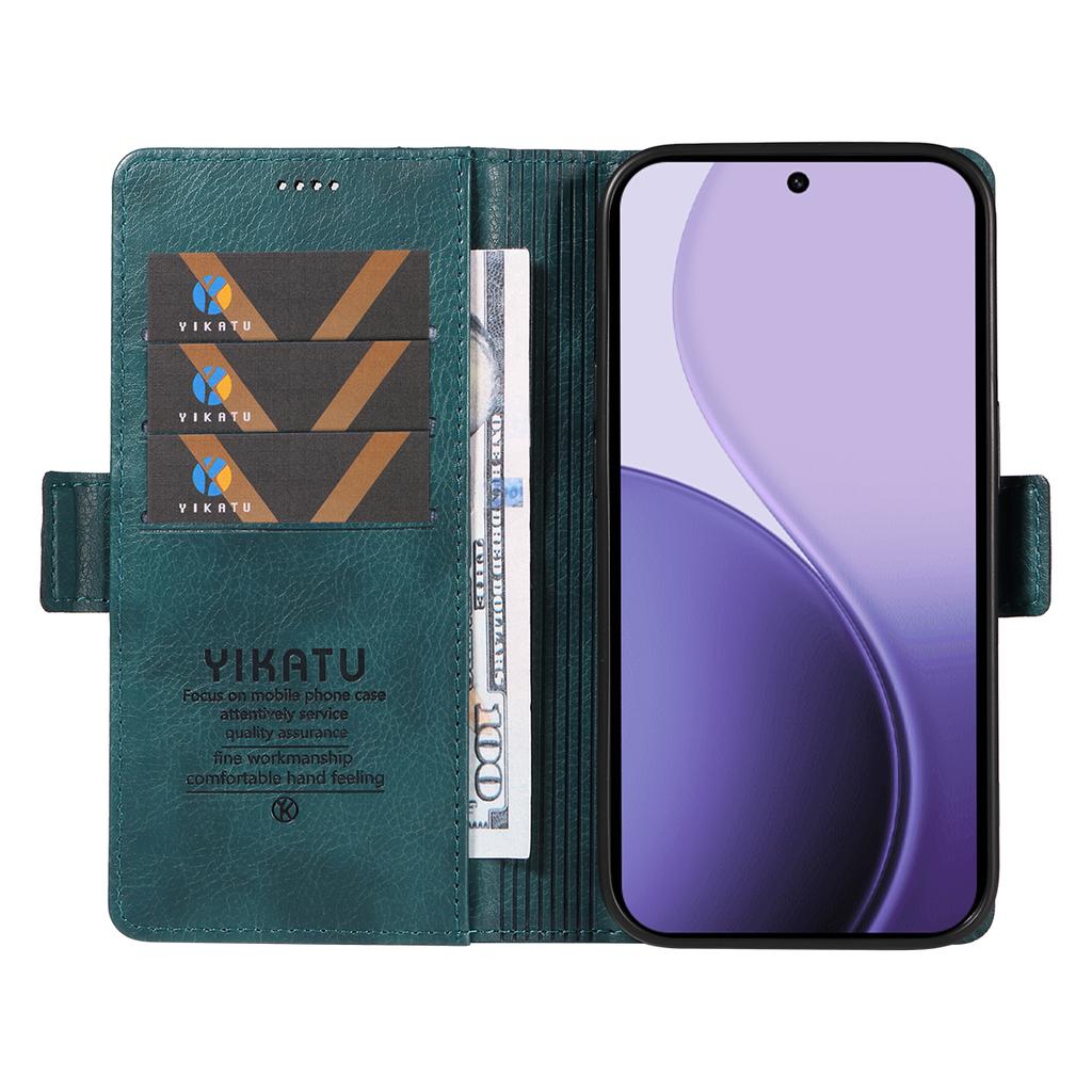 For Oppo Reno14 5G (China)/Oppo Reno14 F 5G/Oppo Reno14 5G (Global) Case YIKATU YK-007 Litchi Texture PU Leather Wallet Phone Cover
