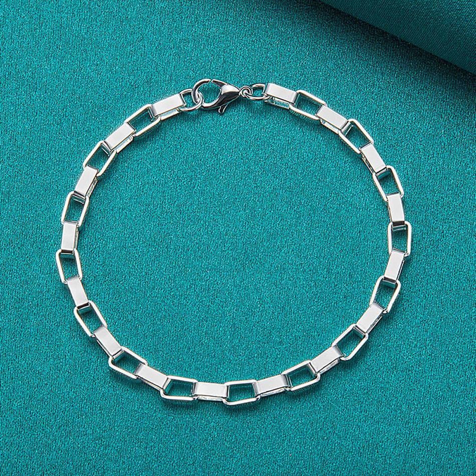 Браслет-цепочка из стерлингового серебра 925 пробы толщиной 5 мм, модные ювелирные изделия