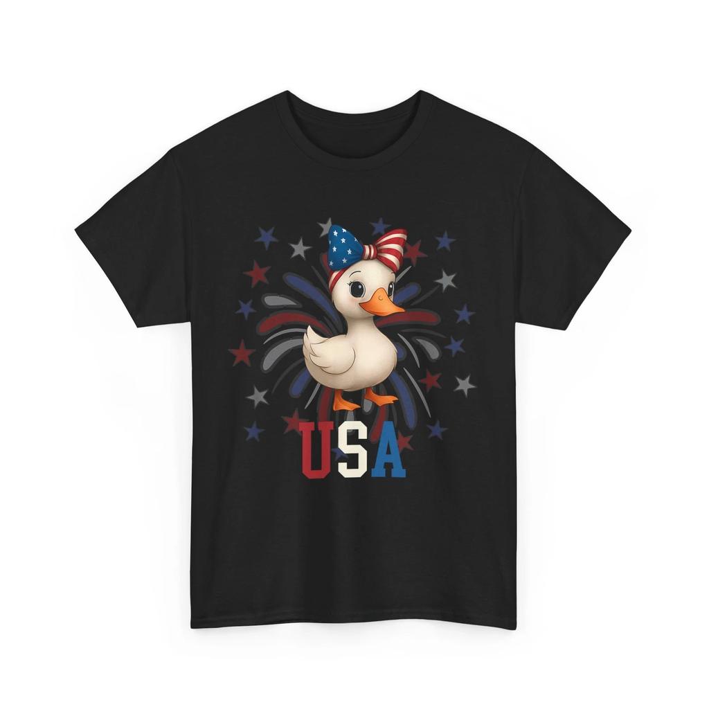 4th of July Shirt, Patriotic Baby Goose USA Fireworks 4th of July Cute Shirt