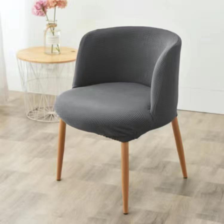 Флисовый чехол на стул, эластичный съемный, моющийся, с круглым дном, изогнутое заднее сиденье, подходит для отеля, домашнего номера, офиса, обеденного стула, чехол