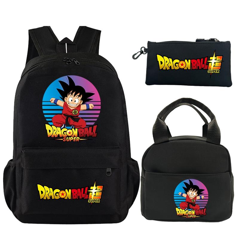 3 шт./компл. рюкзак с принтом Dragon Ball, сумка для обеда, пенал для подростков, детский школьный рюкзак для девочек и мальчиков