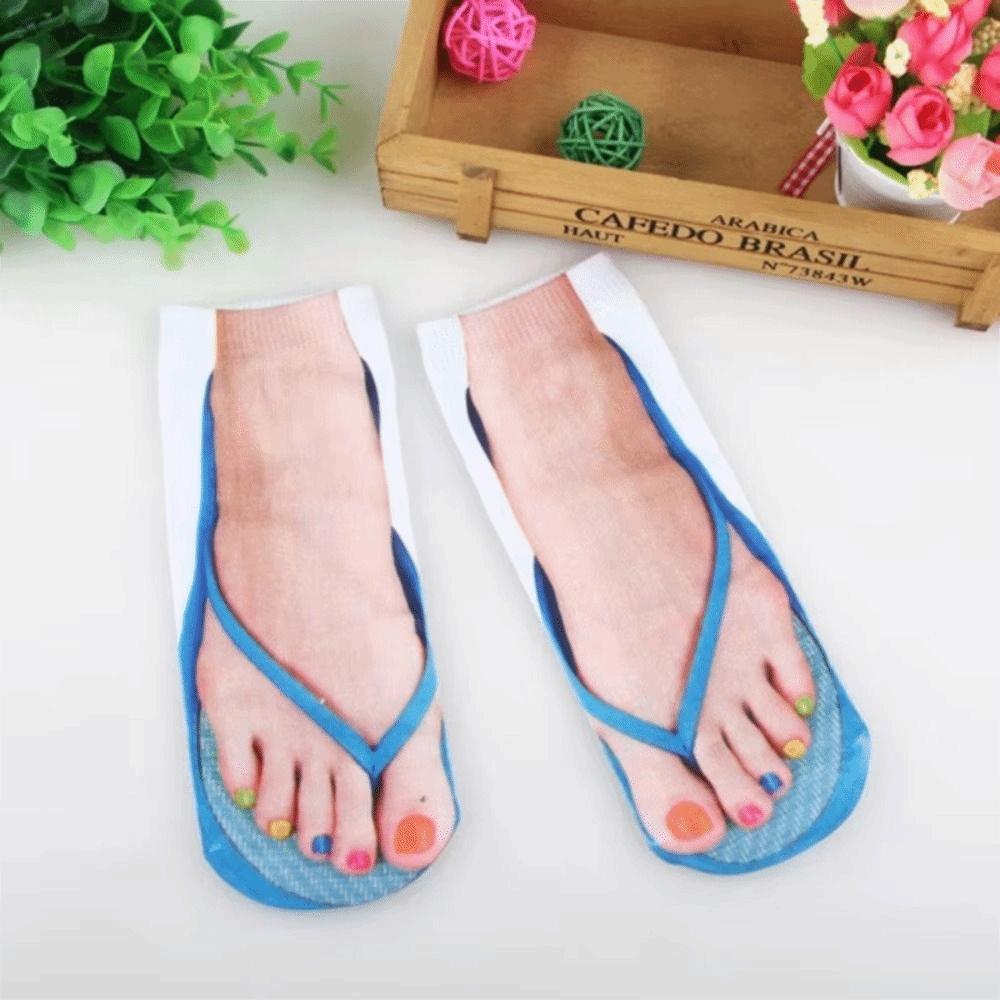 Patterned 3D Printed Socks Low Ankle Funny Short Socks Casual Flip Flop Socks Women