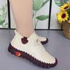 Women Shoes Platform Loafers Lace Up Leather Flat Slip-On Spring Casual Shoes