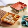 Dumpling Plate Non-slip Stackable Plastic Dipping Saucer Sushi Dish