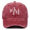 Vintage Mr Mrs Embroidery Caps Adjustable Outdoor Sunscreen Hats Fashion Baseball Cap