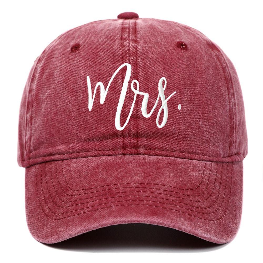 Vintage Mr Mrs Embroidery Caps Adjustable Outdoor Sunscreen Hats Fashion Baseball Cap