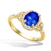 Gold Plated Ring 'Sissi' Blue Gold - 10x9 Mm
