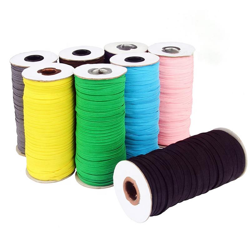 Polyester Rubber Woven Knitting Elastic Cord Band 1mm 1.5mm 2mm 3mm Braided Elastic Cords String With Colorful Round