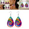 Fashion Colored Pattern Water Droplet Shaped Women Acrylic Earrings For All