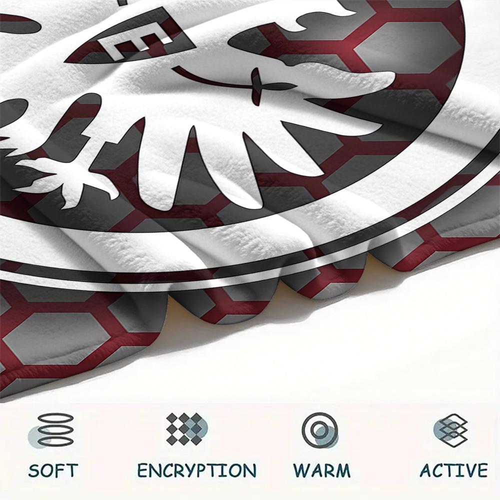 1PC Frankfurt Football Print Flannel Blanket, High quality All Seasons, Home Decor, Warmth and Comfort, Perfect for Christmas Gifts