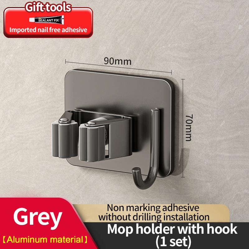 Без сверления настенный органайзер для швабры самоклеящиеся держатели для швабры и метлы для ванной комнаты крючки для вешалки материал алюминий 304 нержавеющая сталь