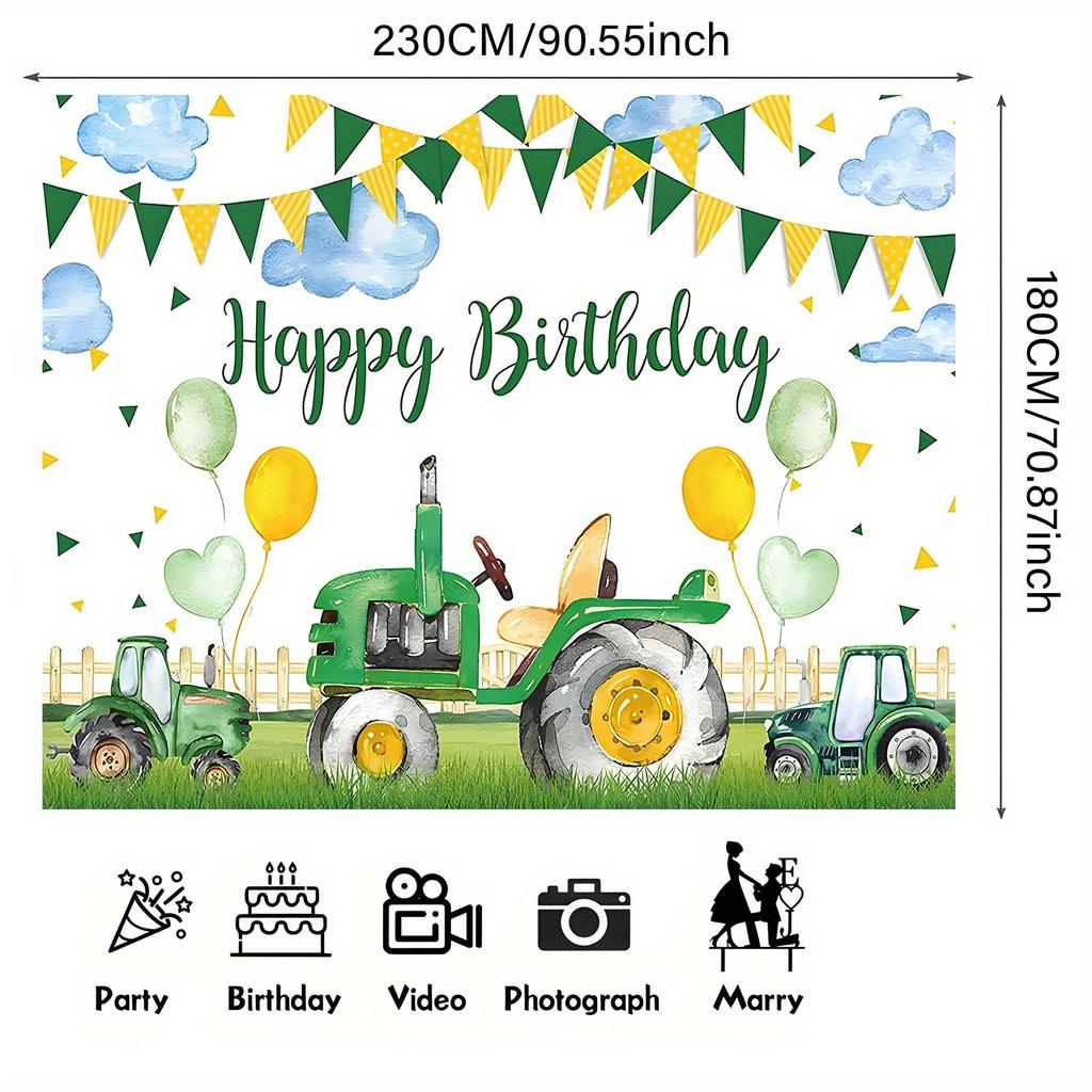 1 шт. 2D плоская печать party banner - фон для дня рождения в стиле трактора для использования на ферме - фон-реквизит - настенное украшение
