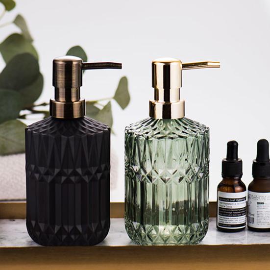 Glass Lotion Bottle Anti-Slip Bottom Transparent Design Large Capacity Liquid Dispenser Home Accessory