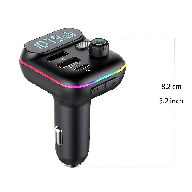 C29 Автомобильный FM-передатчик Bluetooth 5,0 MP3-плеер DC12V/24V Вход Dual USB 3.1A + PD 3.1A Быстрая зарядка Автомобильное зарядное устройство