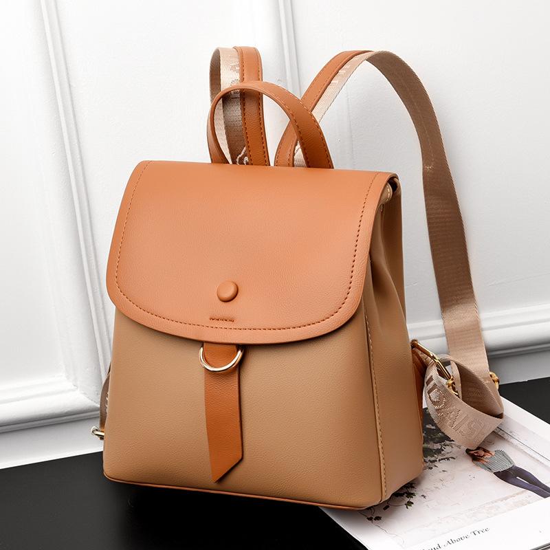 Backpack for Ladies New Simple Contrasting Texture Outdoor Fashionable Small Backpack for Women