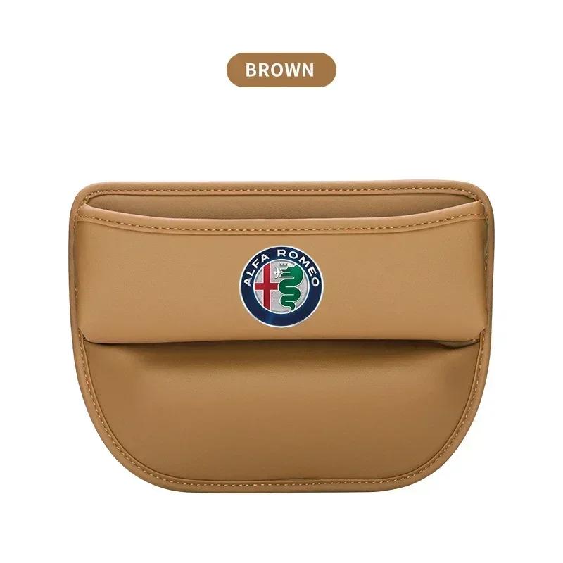 Car Sticker For Alfa Romeo 159 147 Car Seats Gap Storage Bag PU Leather Auto Console Side Pocket For Alfa Romeo 159 Giulietta GiJD3