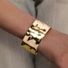 Classic Wrinkle Texture Openning Bangle Bracelet For Women Exquisite Cuff Bracelet Gold Stainless Steel Hand Ornament Gift