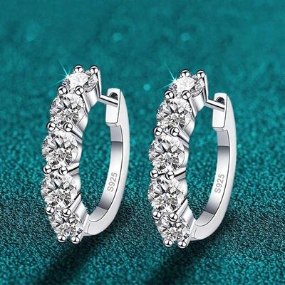 Женские серьги с муассанитом диаметром 3 мм, ювелирные изделия из стерлингового серебра 925 пробы, платиновые украшения