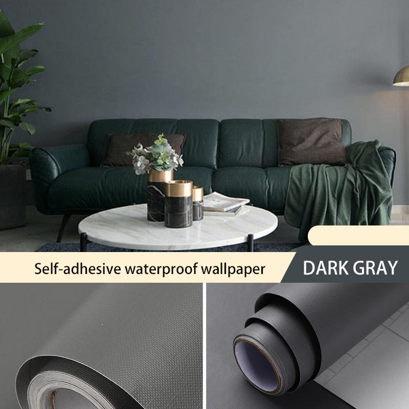 Macaron Solid Color Self-adhesive Wallpaper Stickers Bedroom Living Room Wardrobe Door Decoration Pasted Waterproof Refurbished Wallpaper