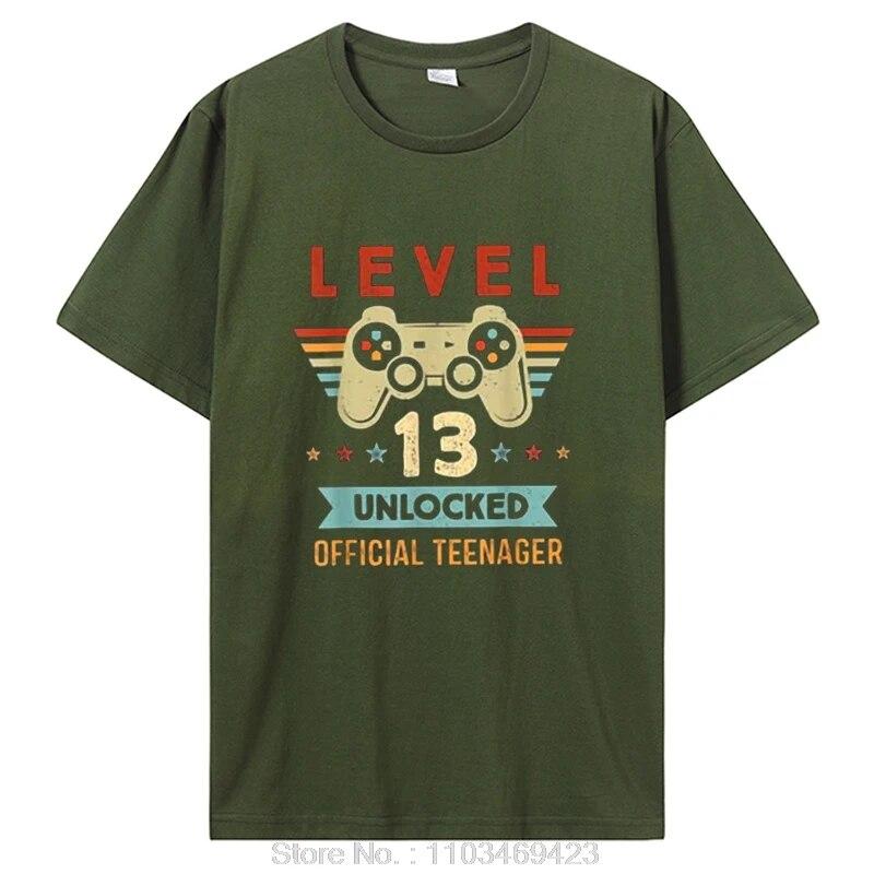 Официальная футболка для геймеров на день рождения для подростков 13, хлопковая футболка унисекс, одежда, футболка большого размера с рисунком, футболки