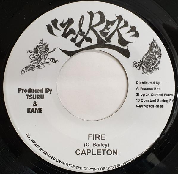 7-дюймовая пластинка CAPLETON Fire NONE Zarek 2005 Ямайка Регги Ска Даб Б/у
