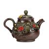 Wood-fired Hand-made Teapot Japanese Retro Coarse Clay Tea Infuser Kung Fu Tea Accessories Teapot Hand-hammered Beam Pot