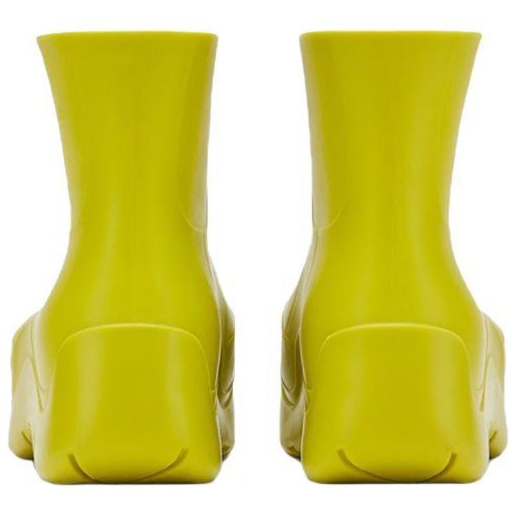 Bottega Veneta Puddle Rain Boots Rubber Classic Ankle Boots Men's Neon Green 640043V00P07275